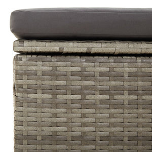 Garten-Mittelsofa mit Kissen Grau 57x57x56 cm Poly Rattan