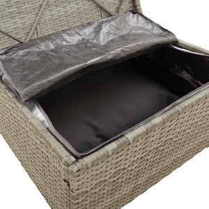 Garten-Mittelsofa mit Kissen Grau 57x57x56 cm Poly Rattan
