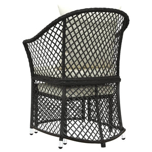 vidaXL 2-Piece Garden Lounge Set with Cushions Black Poly Rattan