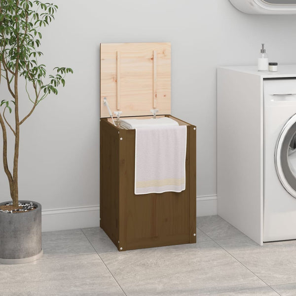 vidaXL Laundry Chest Honey Brown 44x44x66 cm Solid Pine Wood