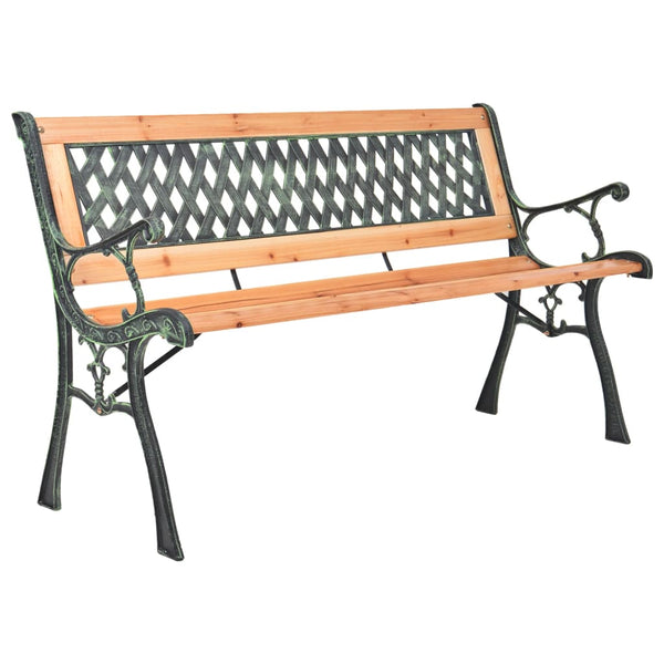 vidaXL Garden Bench 116 cm Cast Iron and Solid Fir Wood