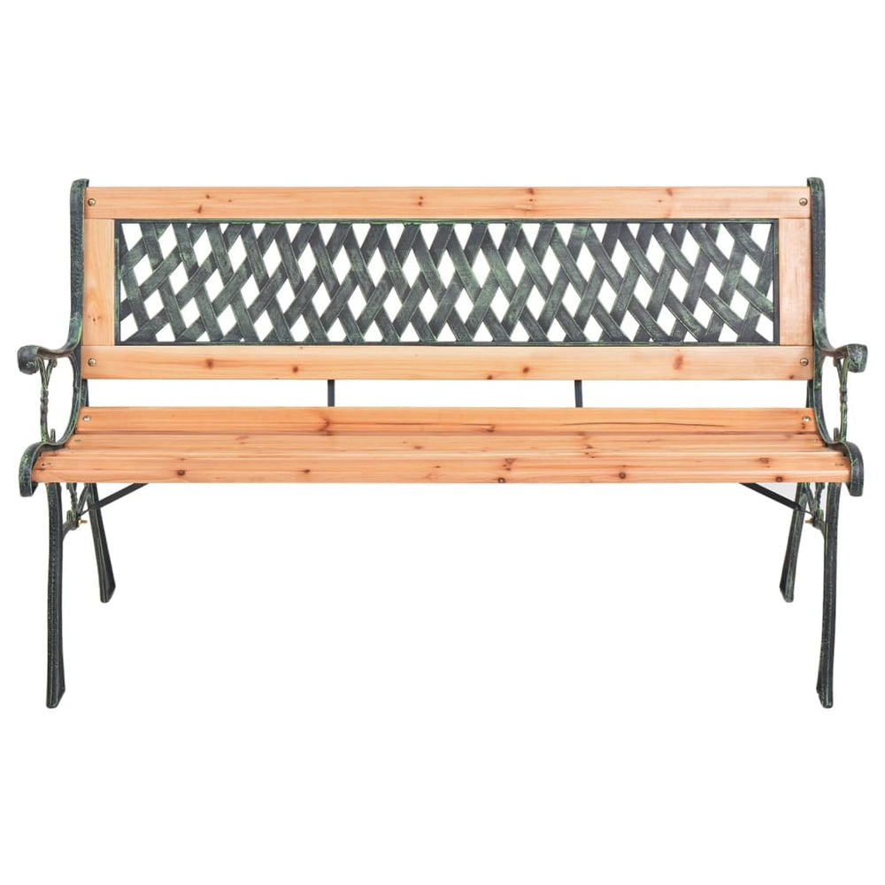 vidaXL Garden Bench 116 cm Cast Iron and Solid Fir Wood