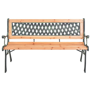 vidaXL Garden Bench 116 cm Cast Iron and Solid Fir Wood