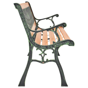 vidaXL Garden Bench 116 cm Cast Iron and Solid Fir Wood