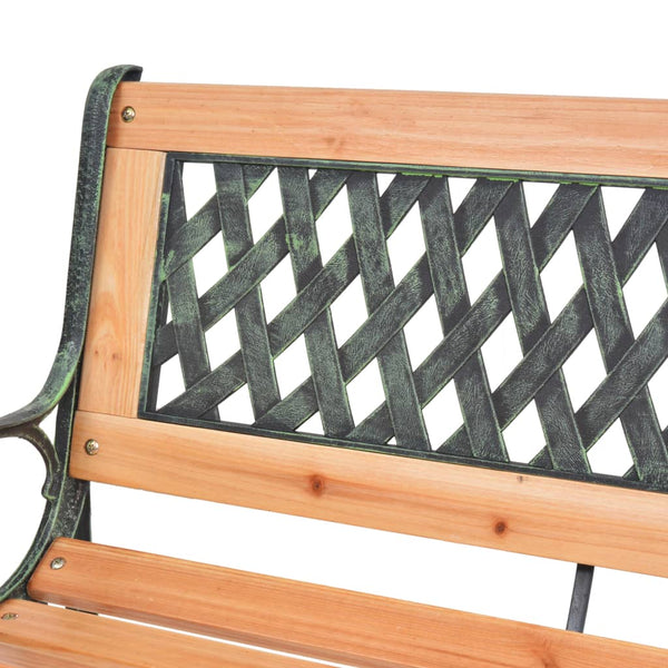 vidaXL Garden Bench 116 cm Cast Iron and Solid Fir Wood