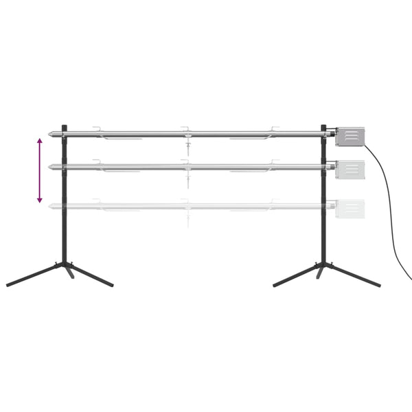 vidaXL Automatic Grill Rotisserie with Motor Stainless Steel 150x46.5x82.5 cm