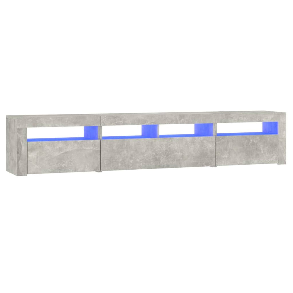 vidaXL TV Cabinet with LED Lights Concrete Gray 210x35x40 cm