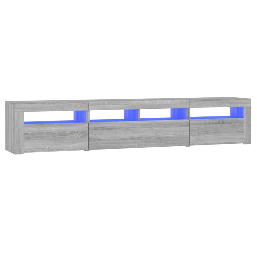 vidaXL TV Cabinet with LED Lights Sonoma Grey 210x35x40 cm