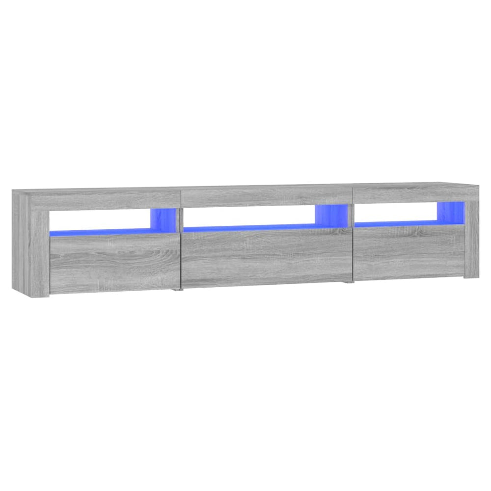 vidaXL TV Cabinet with LED Lights Sonoma Grey 195x35x40 cm