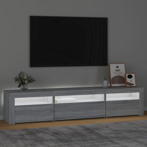 vidaXL TV Cabinet with LED Lights Sonoma Grey 195x35x40 cm