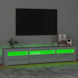 vidaXL TV Cabinet with LED Lights Sonoma Grey 195x35x40 cm