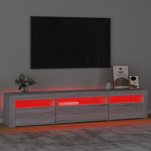 vidaXL TV Cabinet with LED Lights Sonoma Grey 195x35x40 cm