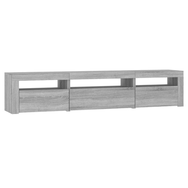 vidaXL TV Cabinet with LED Lights Sonoma Grey 195x35x40 cm