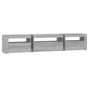 vidaXL TV Cabinet with LED Lights Sonoma Grey 195x35x40 cm