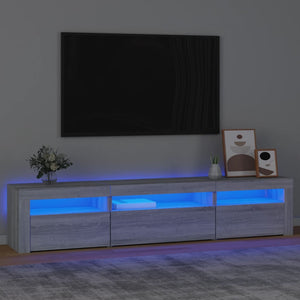 vidaXL TV Cabinet with LED Lights Sonoma Grey 195x35x40 cm