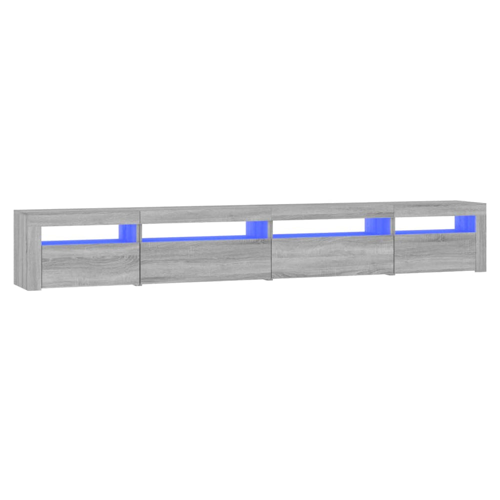 vidaXL TV Cabinet with LED Lights Sonoma Grey 270x35x40 cm