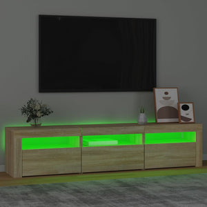 vidaXL TV Cabinet with LED Lights Sonoma Oak 180x35x40 cm