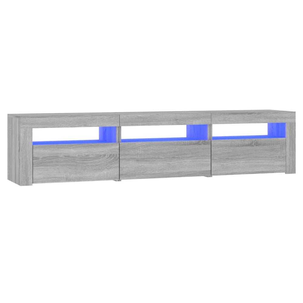vidaXL TV Cabinet with LED Lights Sonoma Grey 180x35x40 cm