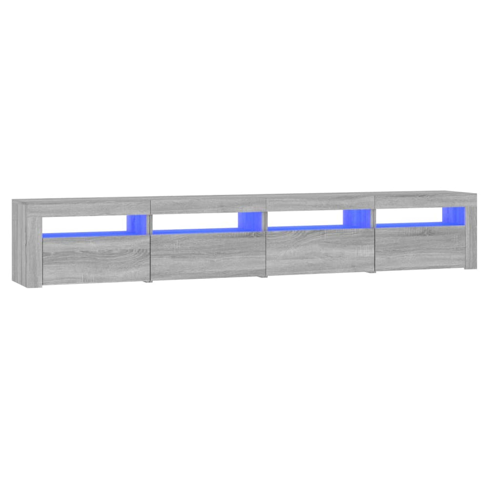 vidaXL TV Cabinet with LED Lights Sonoma Grey 240x35x40 cm