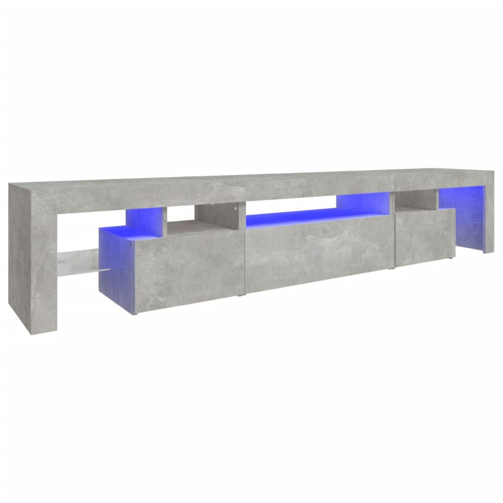 vidaXL TV Cabinet with LED Lights Concrete Grey 215x36.5x40 cm