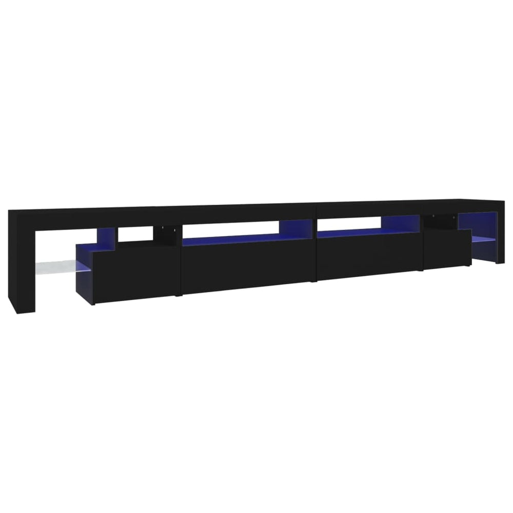 vidaXL TV Cabinet with LED Lights Black 290x36.5x40 cm