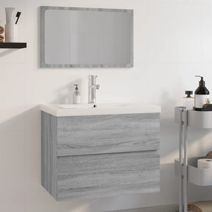 vidaXL Bathroom Furniture Set Grey Sonoma Engineered Wood