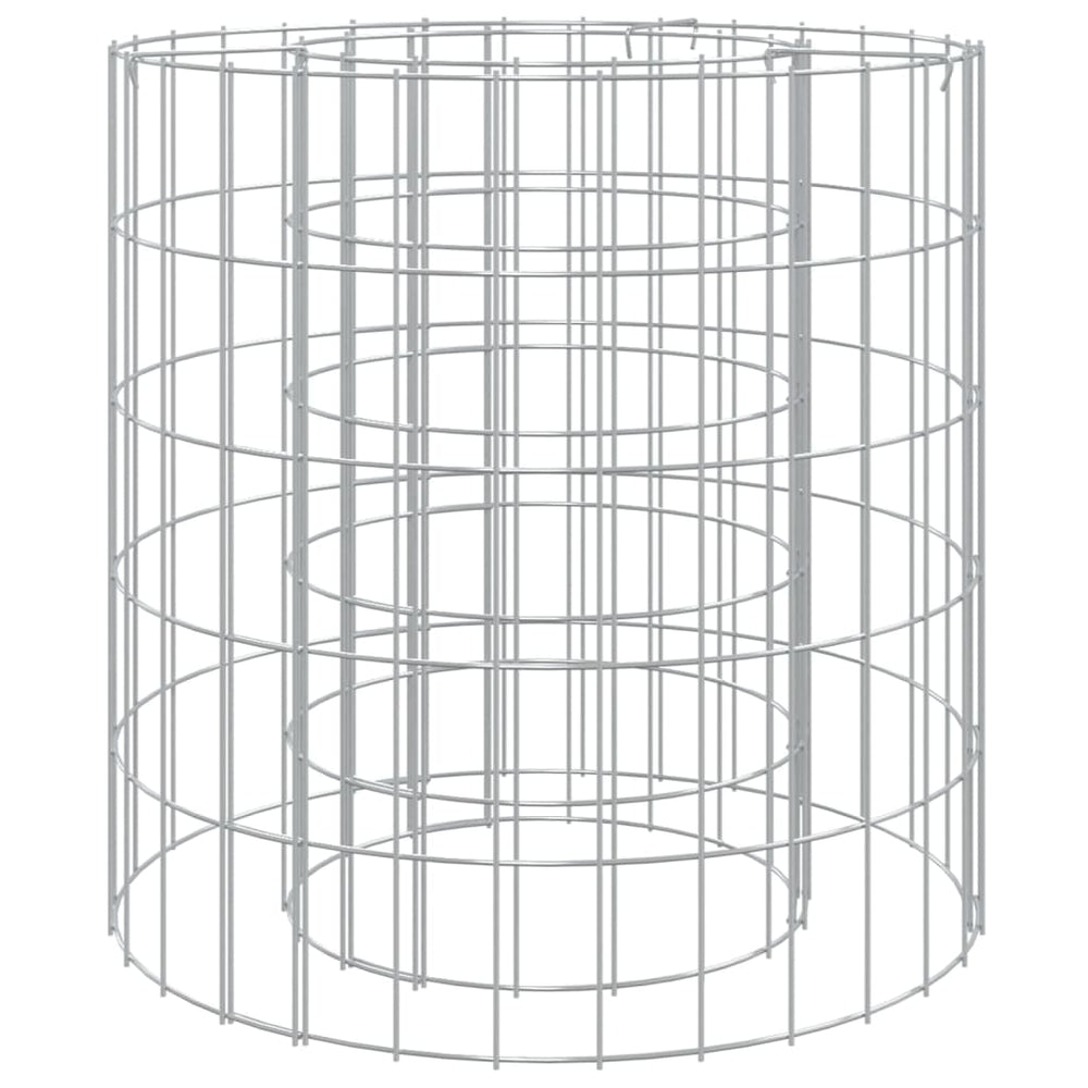vidaXL Gabion Fire Pit Ø 50 cm Galvanized Iron