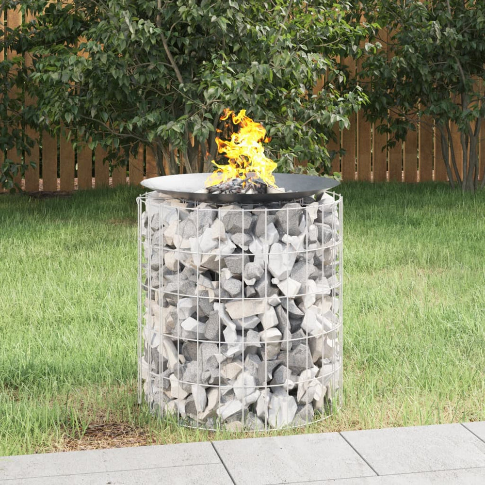 vidaXL Gabion Fire Pit Ø 50 cm Galvanized Iron