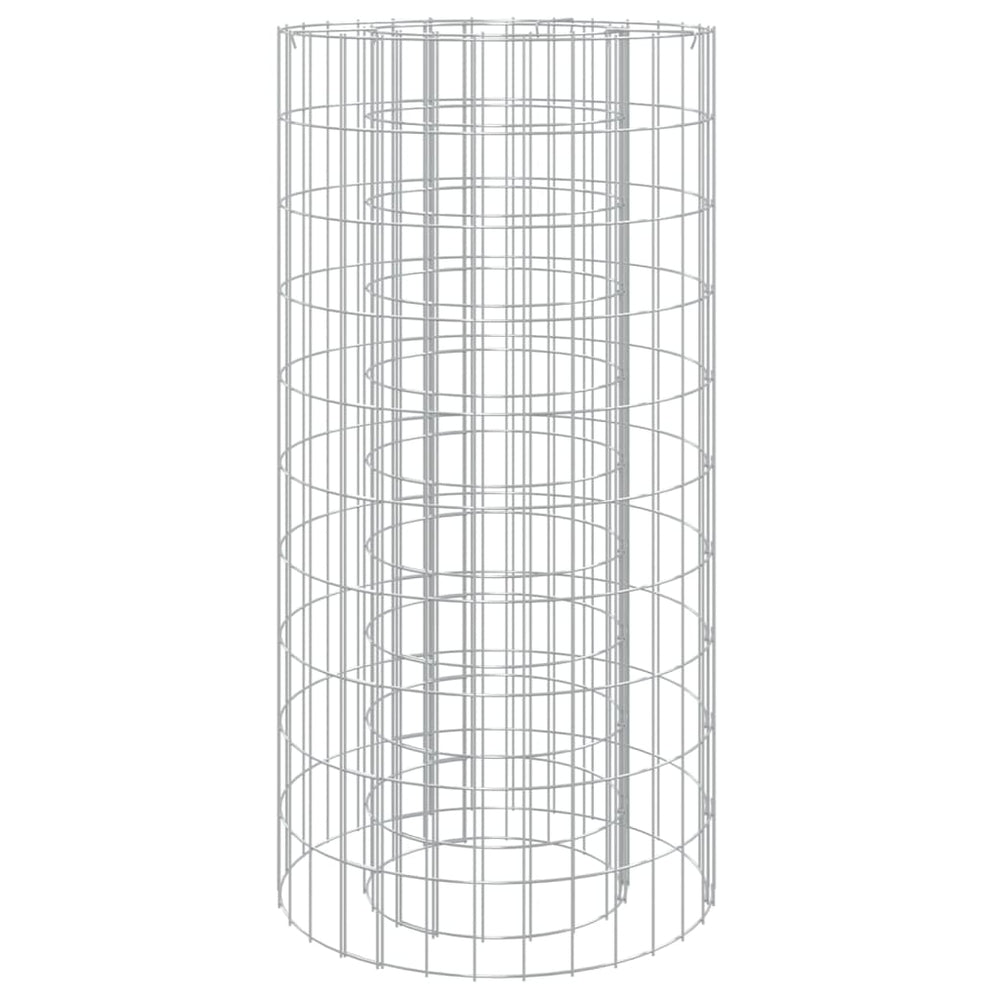 vidaXL Gabion Fire Pit Ø 50 cm Galvanized Iron