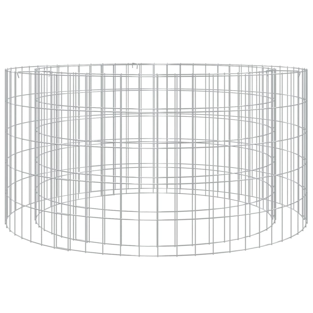 vidaXL Gabion Fire Pit Ø 100 cm Galvanized Iron