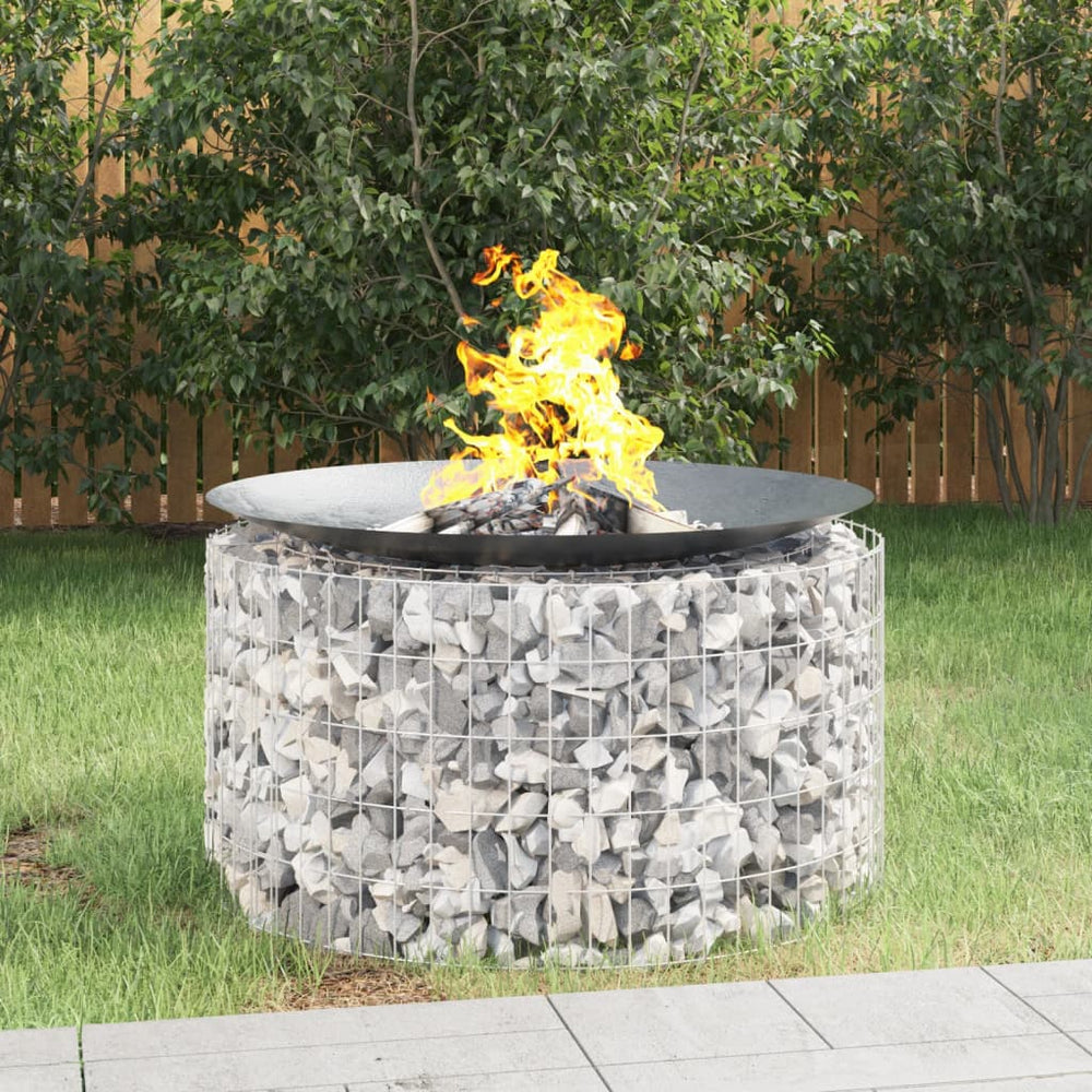 vidaXL Gabion Fire Pit Ø 100 cm Galvanized Iron