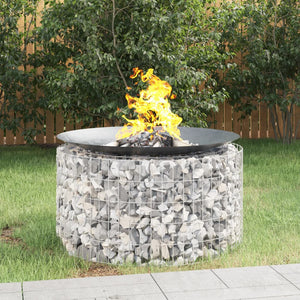 vidaXL Gabion Fire Pit Ø 100 cm Galvanized Iron