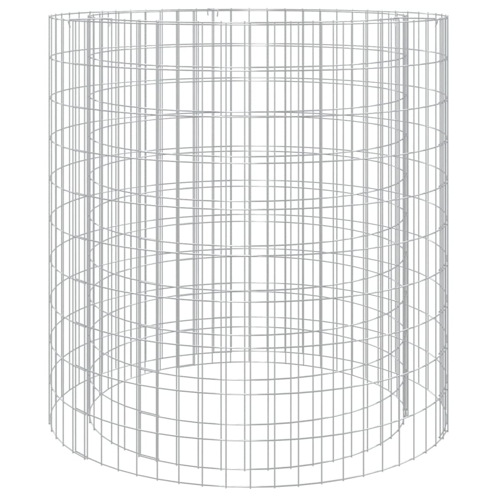 vidaXL Gabion Fire Pit Ø 100 cm Galvanized Iron