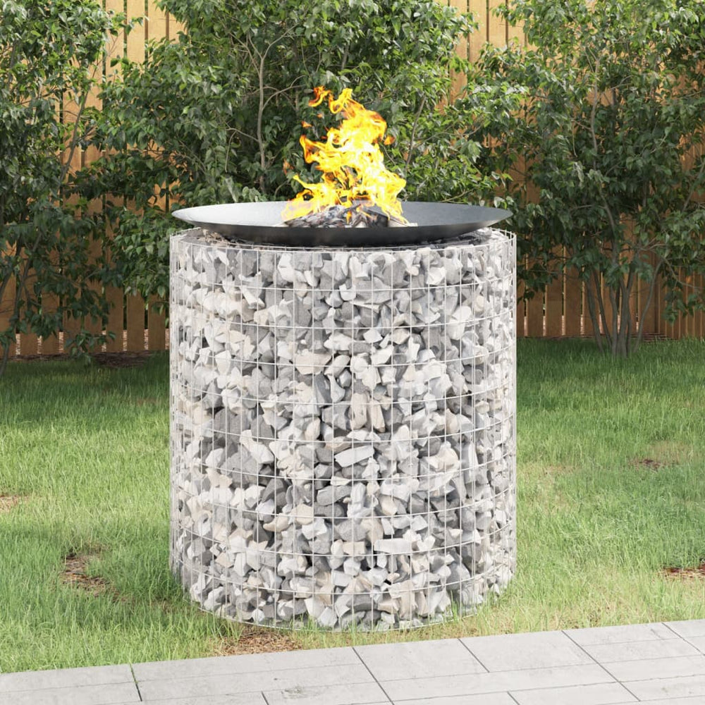 vidaXL Gabion Fire Pit Ø 100 cm Galvanized Iron