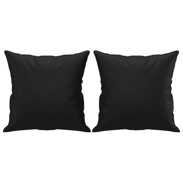 vidaXL 2-Seater Sofa with Cushions Black 140 cm Faux Leather