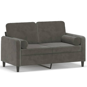 vidaXL 2-Seater Sofa with Cushions Dark Grey 120 cm Velvet