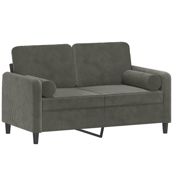 vidaXL 2-Seater Sofa with Cushions Dark Grey 120 cm Velvet