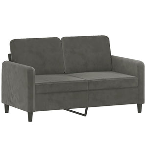 vidaXL 2-Seater Sofa with Cushions Dark Grey 120 cm Velvet
