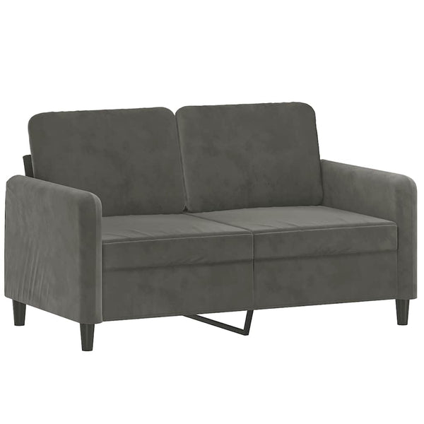 vidaXL 2-Seater Sofa with Cushions Dark Grey 120 cm Velvet