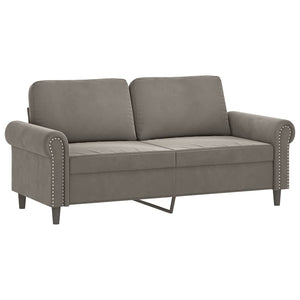 vidaXL 2-Seater Sofa with Cushions Light Grey 140 cm Velvet