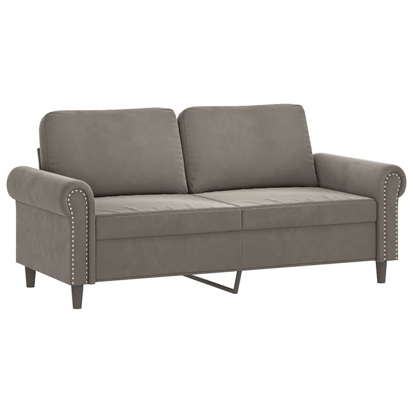 vidaXL 2-Seater Sofa with Cushions Light Grey 140 cm Velvet