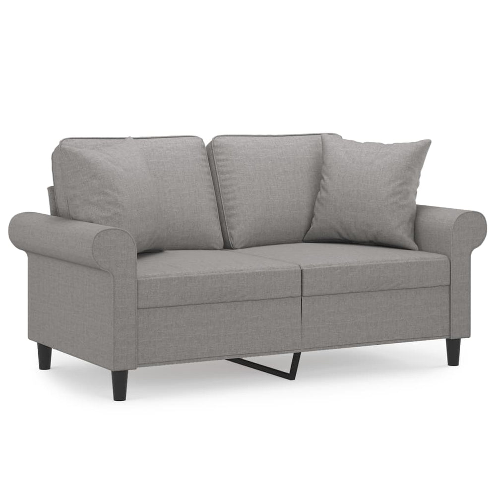 vidaXL 2-Seater Sofa with Cushions Light Grey 120 cm Fabric