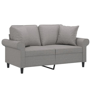 vidaXL 2-Seater Sofa with Cushions Light Grey 120 cm Fabric