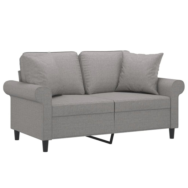 vidaXL 2-Seater Sofa with Cushions Light Grey 120 cm Fabric