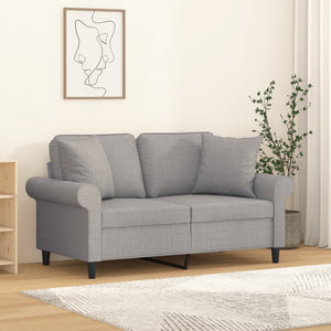 vidaXL 2-Seater Sofa with Cushions Light Grey 120 cm Fabric