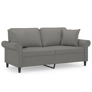 vidaXL 2-Seater Sofa with Cushions Dark Grey 140 cm Fabric