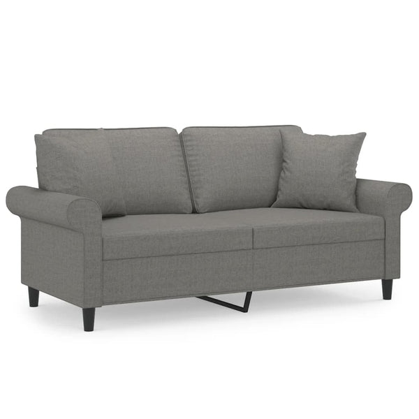 vidaXL 2-Seater Sofa with Cushions Dark Grey 140 cm Fabric