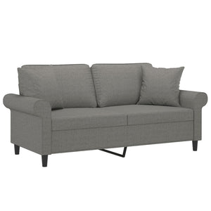 vidaXL 2-Seater Sofa with Cushions Dark Grey 140 cm Fabric