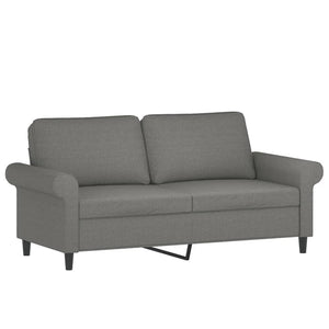 vidaXL 2-Seater Sofa with Cushions Dark Grey 140 cm Fabric