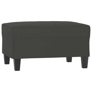 vidaXL 3-Seater Sofa with Footstool Dark Grey 210 cm Microfiber Fabric